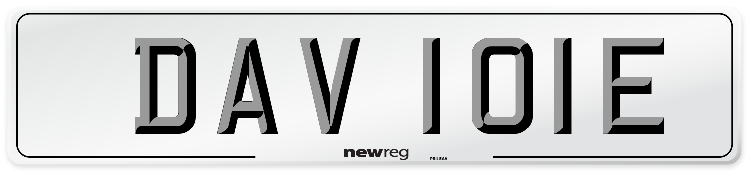 DAV 101E Number Plate from New Reg